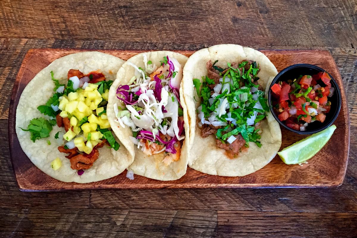 Tacos al pastor, grilled red snapper and carne asada at Wild Taco.