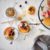 Coconut chia pudding with persimmon and pomegranate